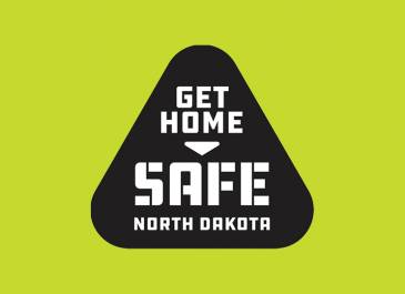 Green background with black Get Home Safe logo