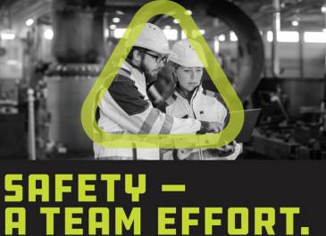 Two people working together