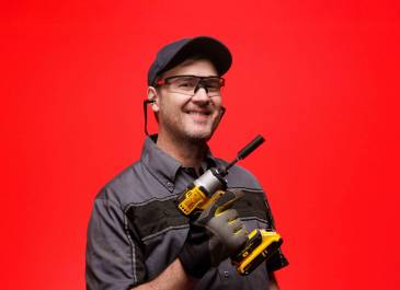Man holding a drill
