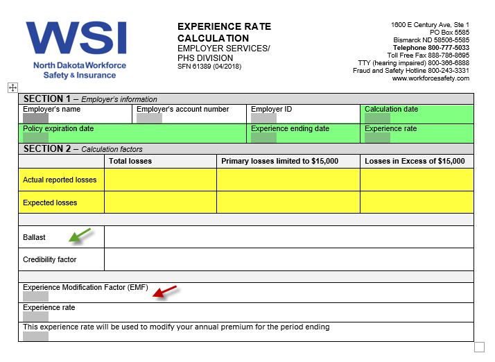 Experience Rate Calculation